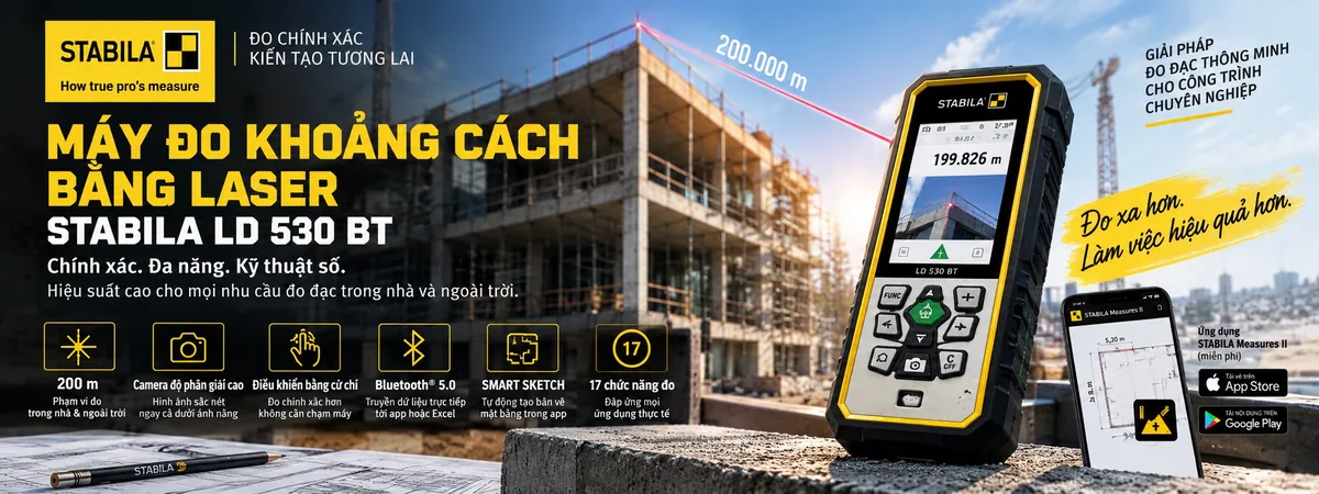 Máy đo khoảng cách bằng laser LD 530 BT