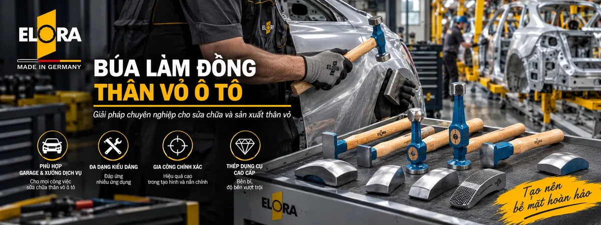 Làm đồng thân vỏ xe trong garage và nhà máy chế tạo ô tô.