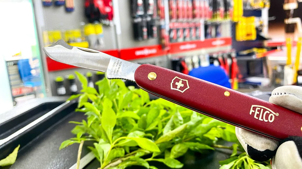 Dao chiết ghép cành FELCO 3.90 20, lưỡi inox mũi thẳng, có đầu tách vỏ cây