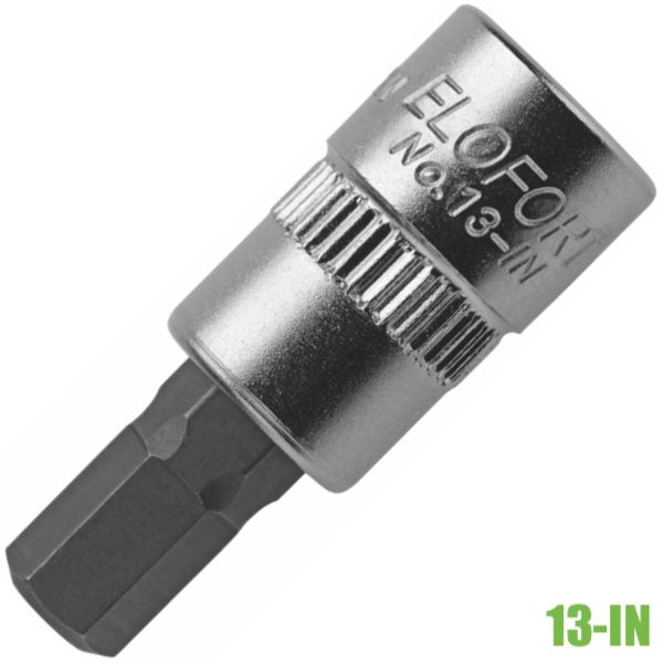 Đầu tuýp lục giác âm ELOFORT 13-IN, vuông 1/4 inch