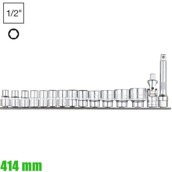 Bộ tuýp 17-KLS 15, 15 chi tiết 10-30mm, 1/2 inch . ELOFORT
