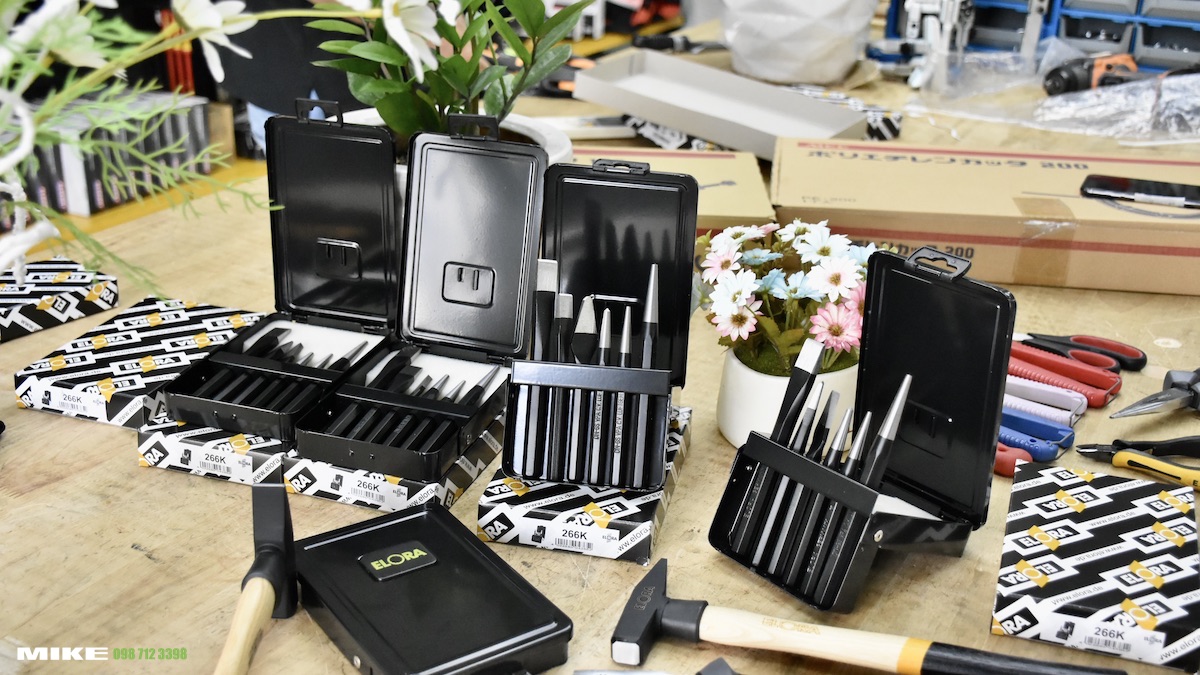 Bột đục 6 cây hỗn hợp dẹt, tròn, lấy dấu