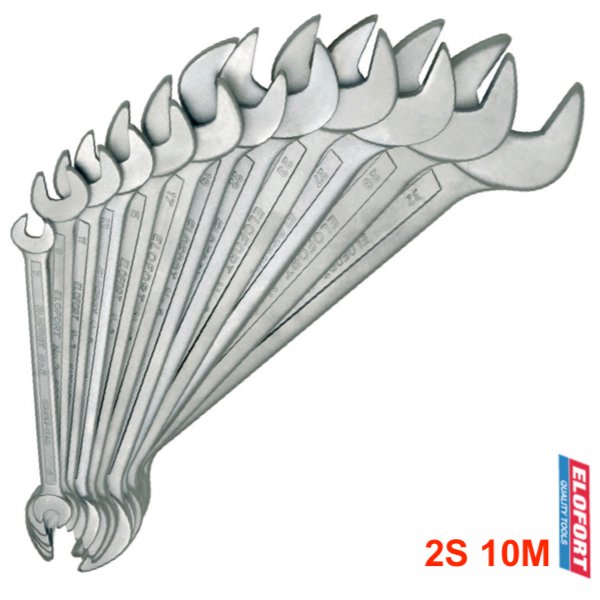 Bộ cờ lê 2 đầu miệng ELOFORT 2S10M, 10 cây từ 6 đến 27mm