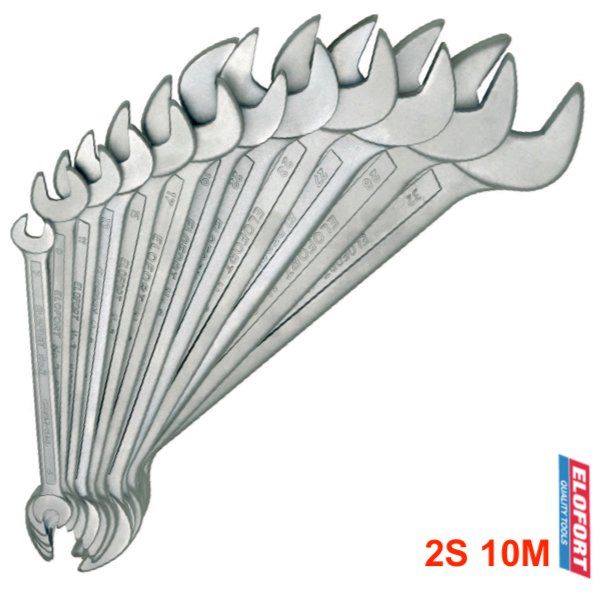 Bộ cờ lê 2 đầu miệng ELOFORT 2S10M, 10 cây từ 6 đến 27mm