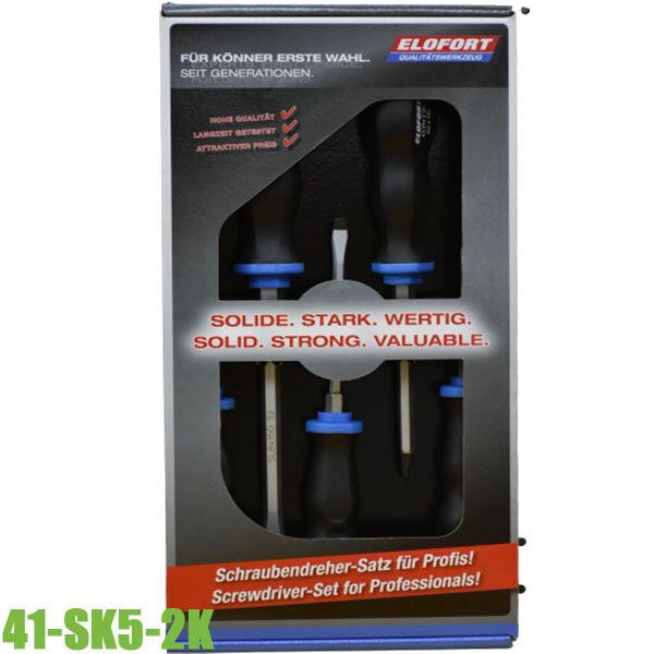 Bộ tua vít đóng 41-SK5-2K, thân lục lăng 5 cây, DIN 5264 Elofort