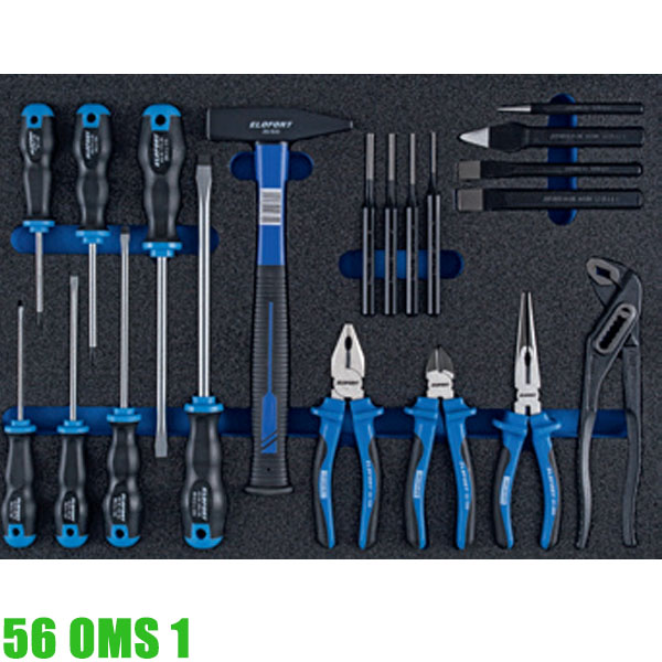 Bộ dụng cụ 56 OMS 1, 20 chi tiết cho tủ đồ nghề Elofort