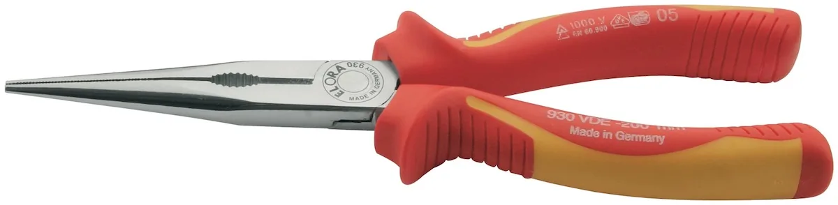 Kìm mỏ nhọn cán bọc cách điện 1000V chuẩn VDE. ELORA Germany