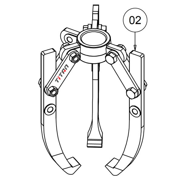 Bộ càng 3 chấu Powerram JA06T cho cảo thủy lực PM600, 6 tấn