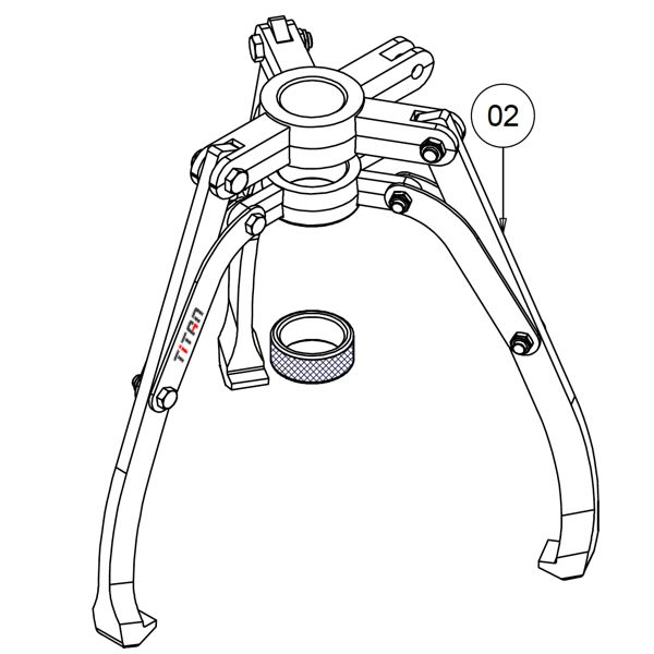 Bộ càng 3 chấu tự định tâm Powerram JAE06T cho vam PME600