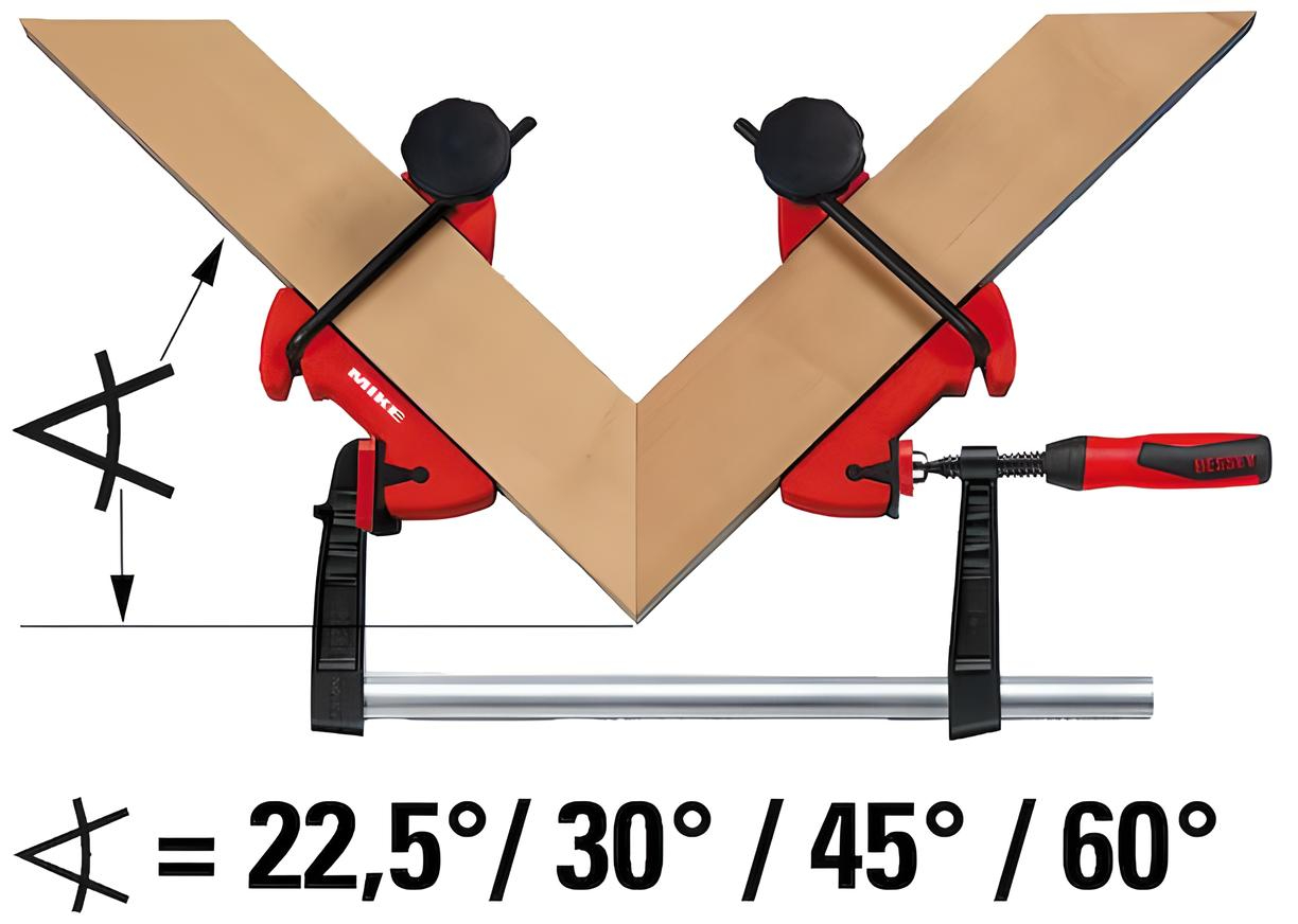 Bộ kẹp góc BESSEY MCX 22.5°/30°/45°/60°, dùng trong làm mộc