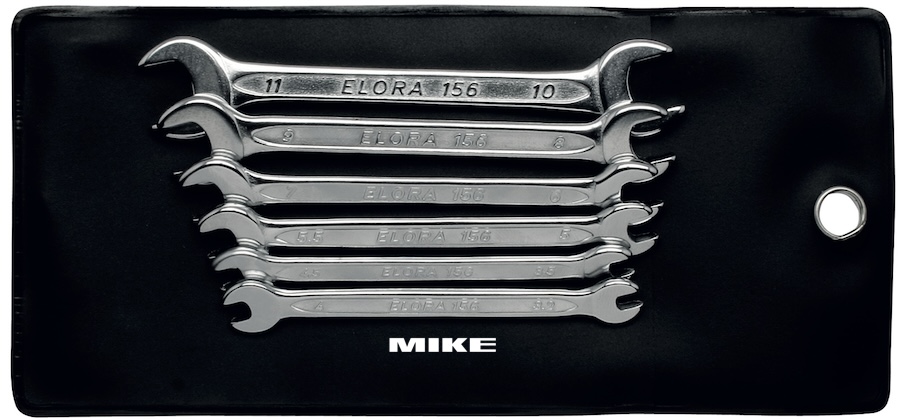 Bộ cờ lê hai đầu miệng được đựng trong túi nhựa, thuộc loại ngắn, bao gồm 2, 6, 12 món đủ kích thước tiêu chuẩn. Vật liệu: Chrome-Vanadium 31CrV3 / 1.2208 Hàng chính hãng ELORA sản xuất tại Đức