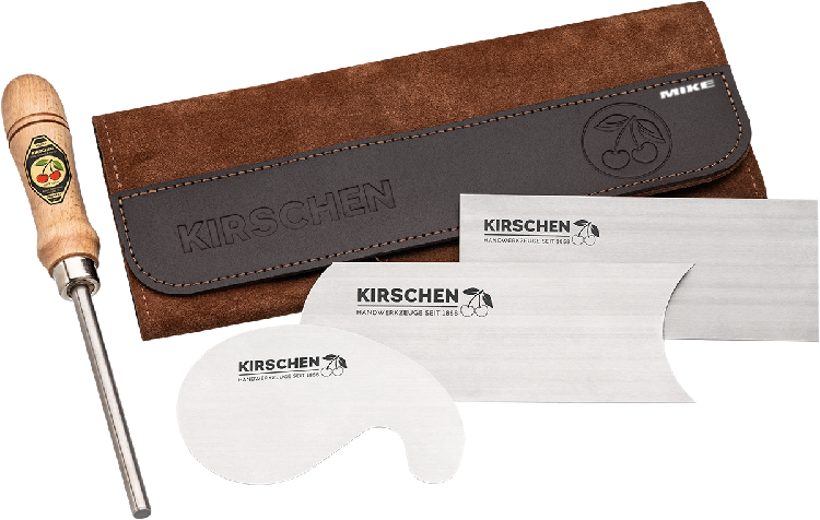 Bộ 3 dao cạo gỗ và 1 thanh mài mép Kirschen 3824001