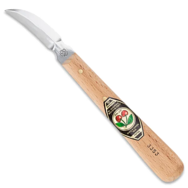 3353 - Dao điêu khắc mũi cong 2 lưỡi, cán gỗ duyên Kirschen