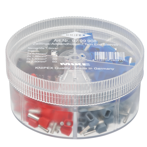 Hộp cos đôi 200c Knipex 97 99 908 cách điện, 2x0.75 - 2x2.5mm²