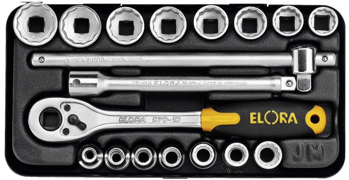 Bộ tuýp đa năng 3/8 inch đầy đủ phụ kiện 15 đến 18 chi tiết ELORA