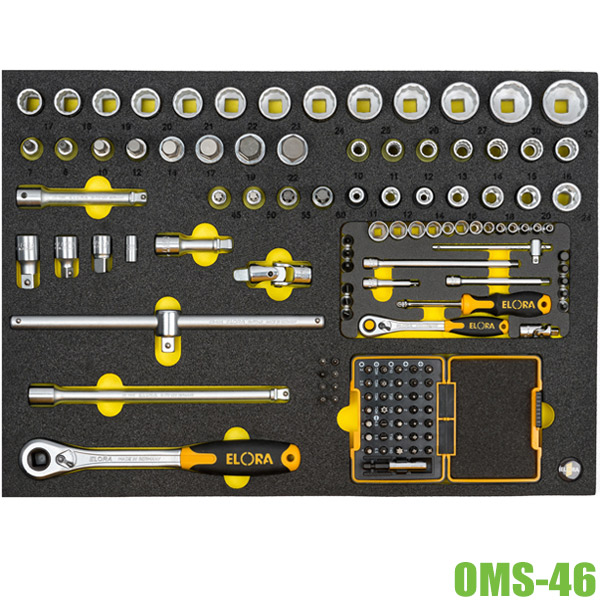 Bộ đầu khẩu 123 chi tiết OMS-46, đa năng dùng cho tủ đồ nghề ELORA