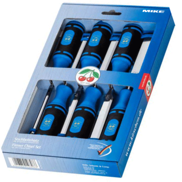 Bộ đục gỗ cán nhựa 6 cây Kirschen 1118 SB, từ 6-26mm, hộp giấy