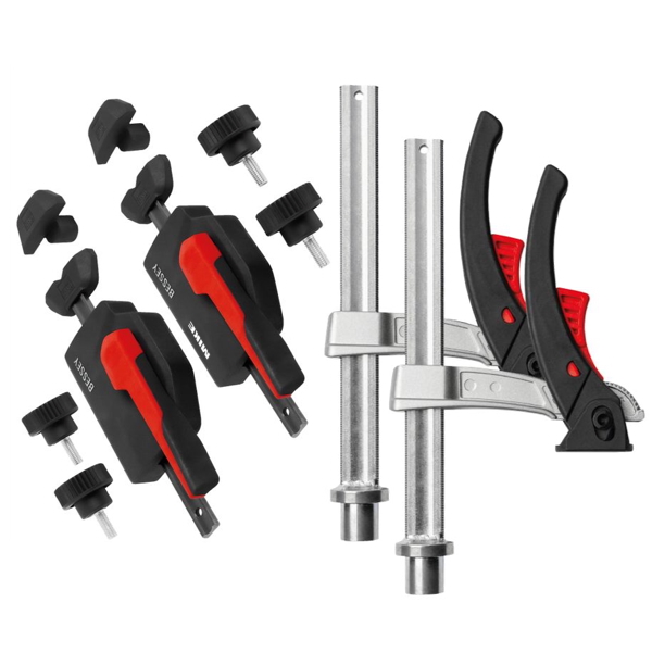 Bộ kẹp phôi trên bàn BESSEY MFT-A, gồm 4 thành phần cốt lõi