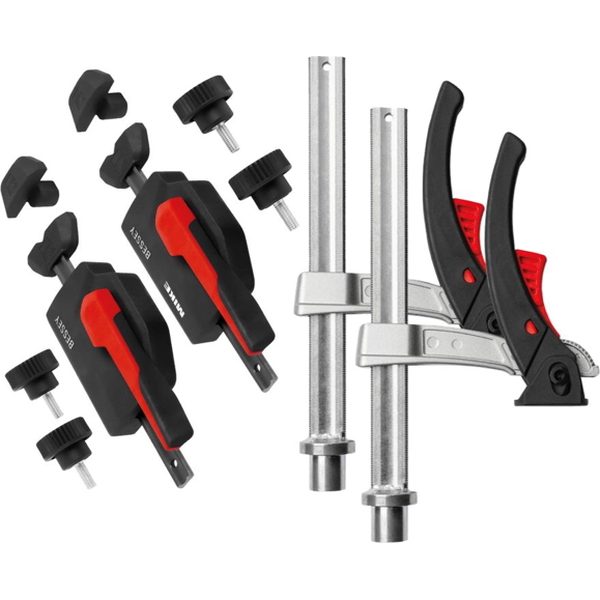 Bộ kẹp phôi trên bàn BESSEY MFT-A, gồm 4 thành phần cốt lõi