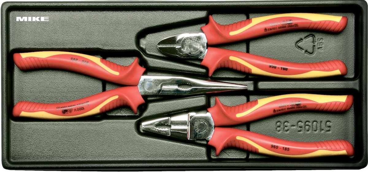 Bộ kìm cán bọc cách điện ELORA MS-23 gồm 3 cây thiết yếu. Made in Germany