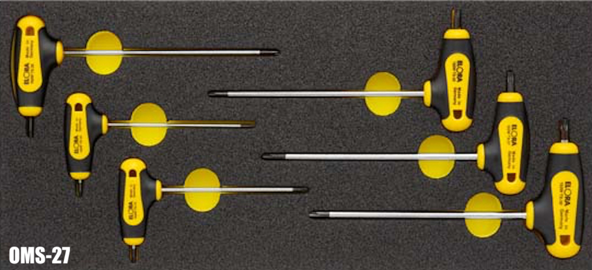 OMS-27 bộ lục giác đầu sao tay cầm chữ T dùng cho tủ đồ nghề