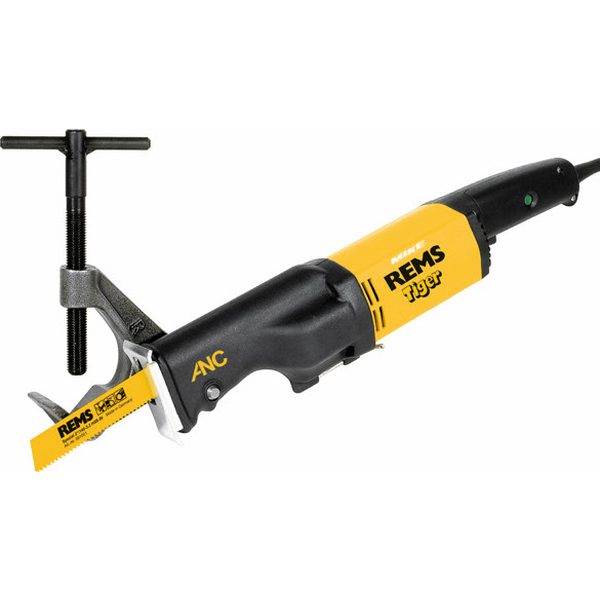 Bộ máy cưa kiếm chạy điện REMS Tiger set kèm êto kẹp phôi