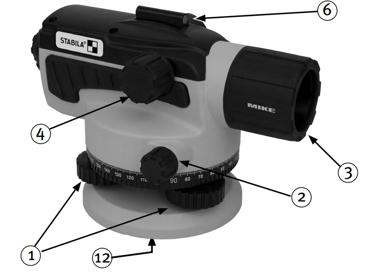 Máy thủy bình STABILA OLS 26 gồm 6 chi tiết