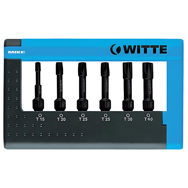 Bộ mũi bắn vít WITTE 33000 gồm 6 mũi đầu sao