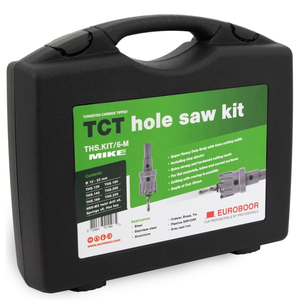 Bộ mũi khoan lỗ Euroboor THS.KIT/6-M, chuôi ba cạnh, sâu 27 mm