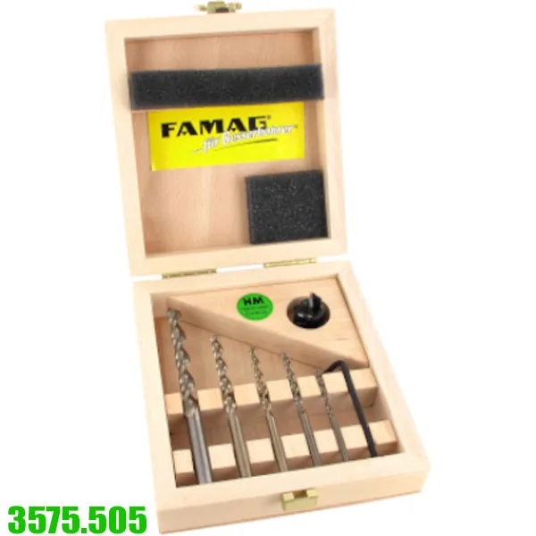 Bộ mũi khoan gỗ HSS-G FAMAG 1594.5, đựng trong hộp gỗ thumbnail 4