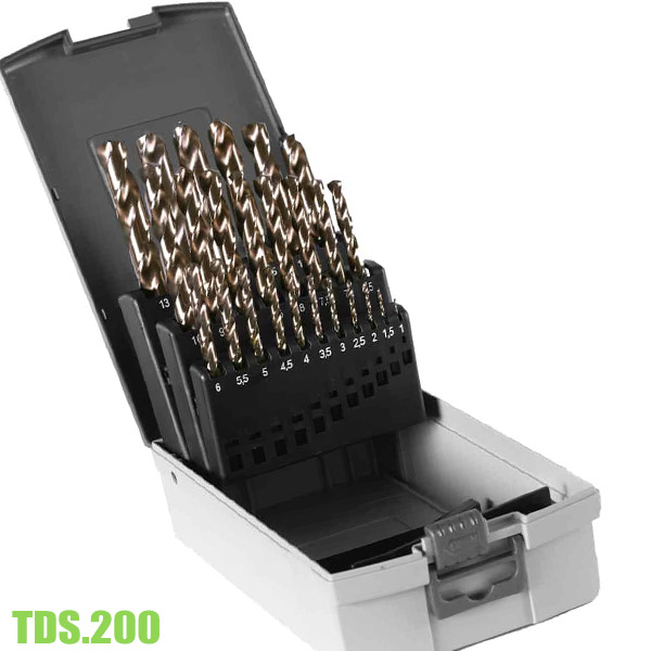 Bộ mũi khoan kim loại HSS-Co TDS, từ 19-25 mũi Ø1–13mm. Euroboor thumbnail 2