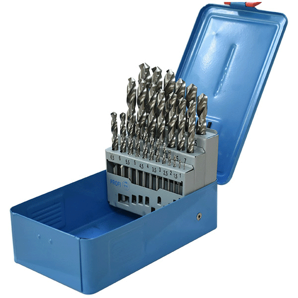 Bộ mũi khoan kim loại 25 chi tiết 1-13mm FAMAG 2410.525, chuôi tròn HSS-G