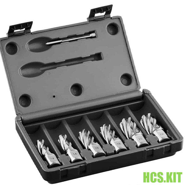 Bộ mũi khoan từ HSS 6 mũi Ø14-22mm, dài 30mm