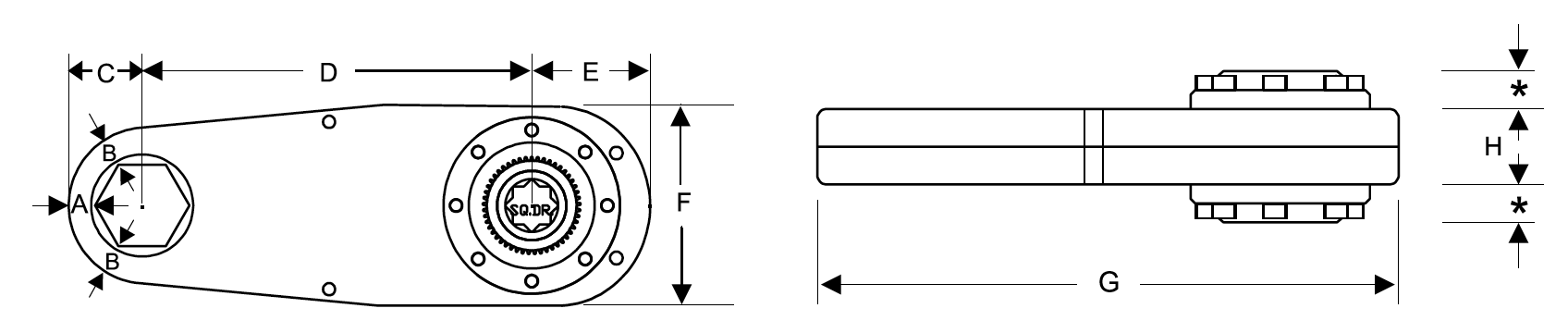 Bản vẽ kích thước đầu XCE Link 1 inch