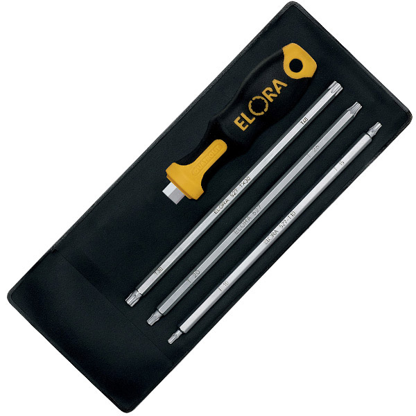 Bộ tua vít đảo chiều ELORA 527-S4, đầu sao 4 chi tiết trong túi vải
