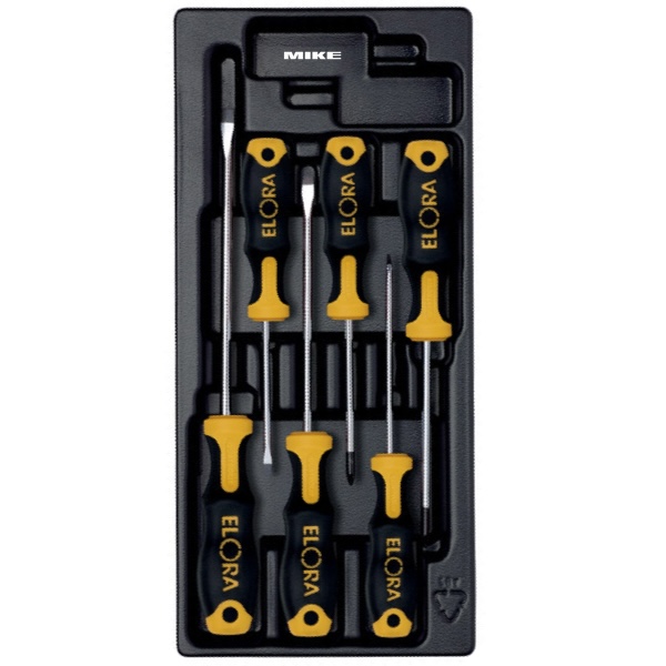 Bộ tua vít 6 cây ELORA MS-39, gồm dẹt và hoa thị Pozidriv