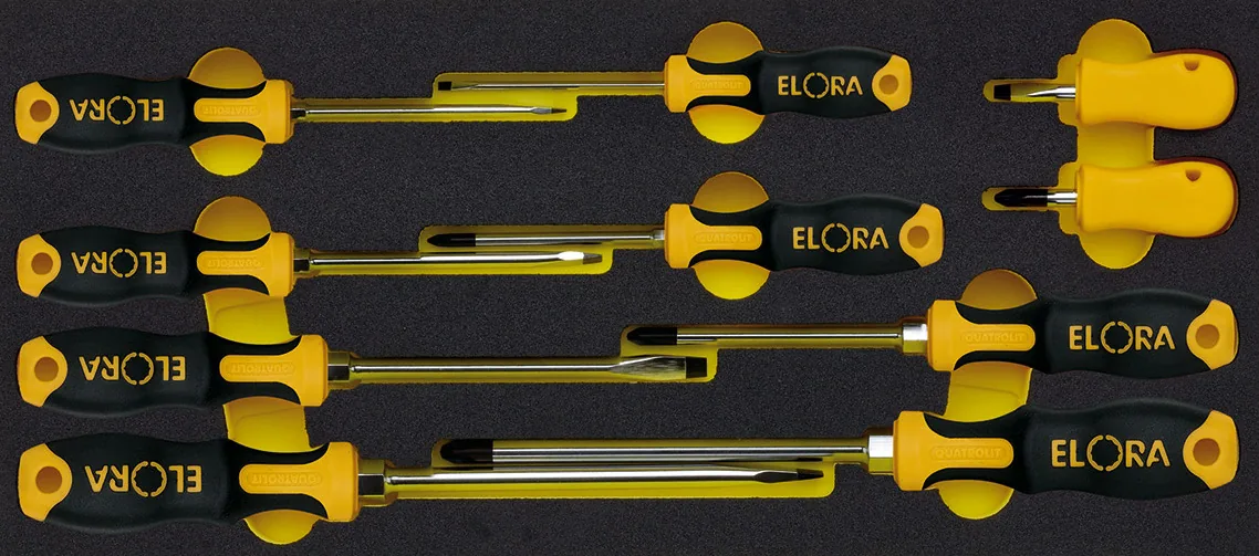 Bộ tua vít gồm 10 cây chuyên dùng cho tủ đồ nghề ELORA - OMS 37