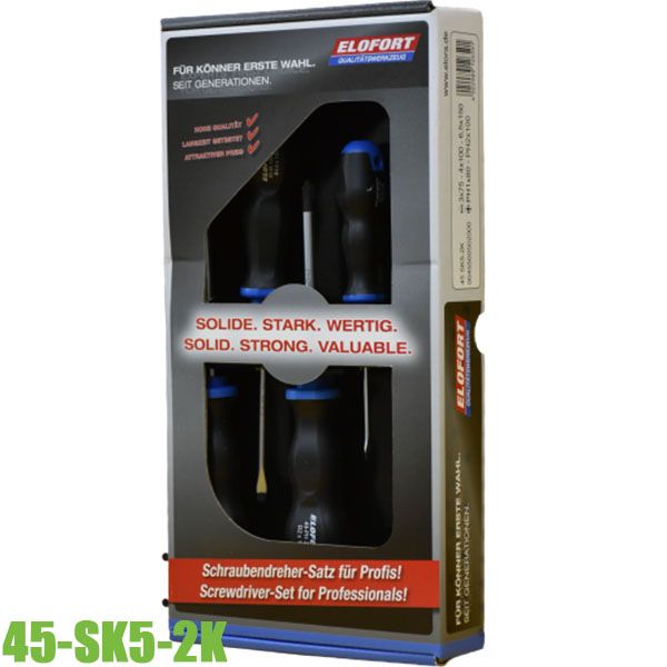 Bộ tua vít 45-SK5-2K, thân tròn 5 cây,  Elofort