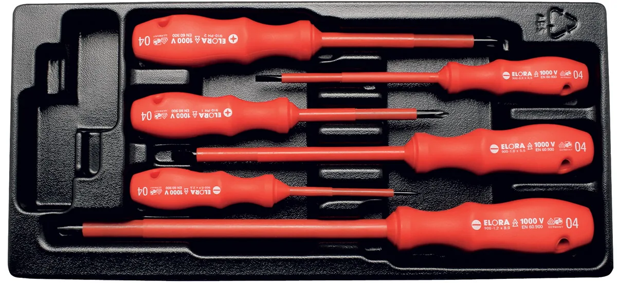 MS-32 bộ tuốc nơ vít cách điện 1000V trong khay nhựa cho tủ đồ nghề