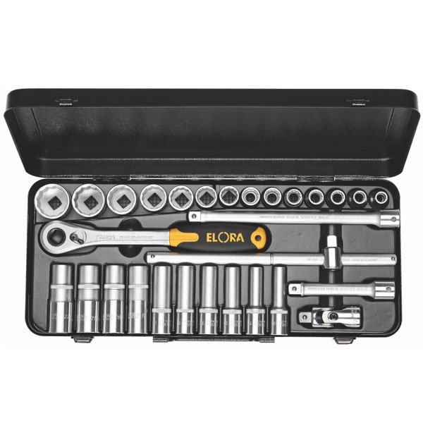 Bộ tuýp 29 chi tiết ELORA 770-LT, 10mm-32mm đầu vuông 1/2 inch