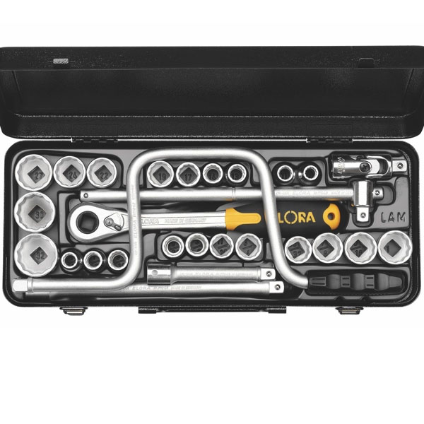 Bộ tuýp 28 chi tiết ELORA LAMU, hệ inch và mét, vuông 1/2 inch