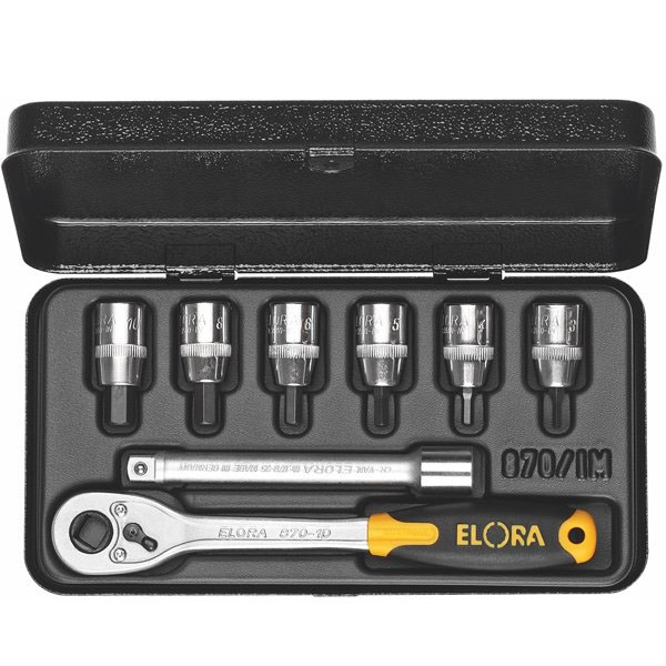 Bộ tuýp lục giác 8 chi tiết ELORA 870-IN, vuông 3/8 inch