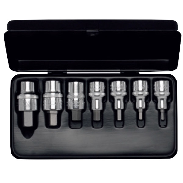 Bộ tuýp lục giác âm 9 chi tiết từ 4 đến 19mm ELORA 770-IN, vuông 1/2 inch