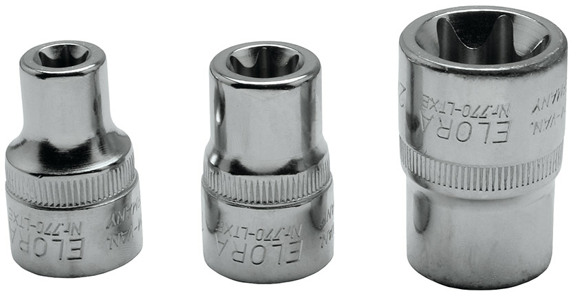 Bộ tuýp sao trong ngoài 17 chi tiết ELORA 770-TXE, vuông 1/2 inch