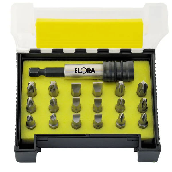 Bộ vít inox 19 chi tiết ELORA 3452ST, đóng hộp nhựa chuyên dụng