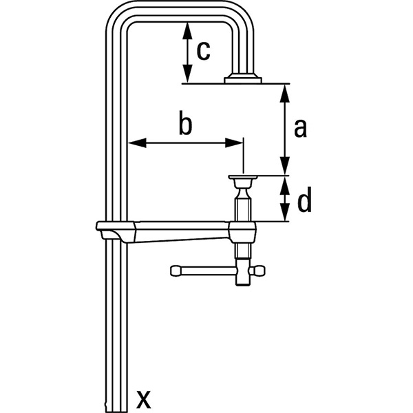 Cảo chữ U kẹp nhanh BESSEY GU25-12-6H, lực kẹp 3800N