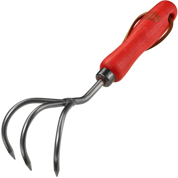 Three-prong garden cultivator FELCO 411 wood handle thumbnail 2