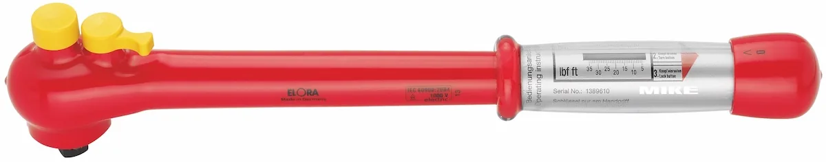 Cờ lê lực cách điện 1000V chuẩn VDE, ELORA 990, sản xuất tại CHLB Đức.