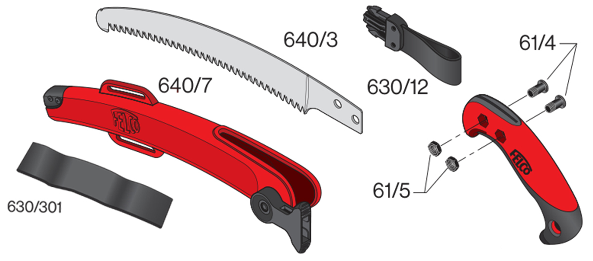 Cưa cành FELCO 640, khả năng cắt 100mm, lưỡi cong 437mm