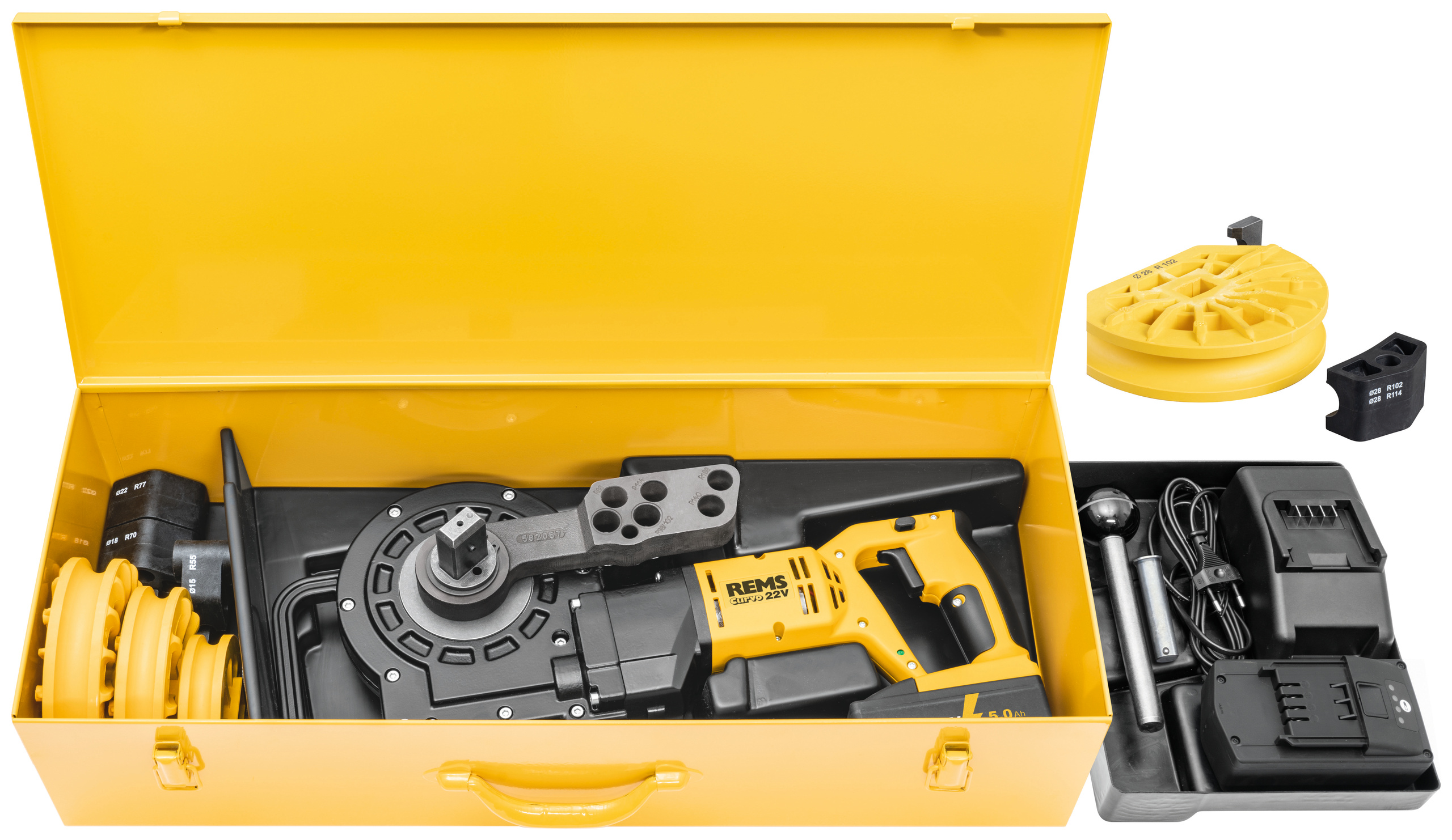 Máy uốn ống chạy pin REMS Curvo 22V bộ 15+18+22+28 +batt 5,0 Ah REMS 580094 R220 thumbnail 2